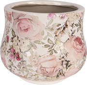 Keramický obal na kvetináč s ružami Rosien M - Ø 18*15 cm