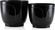 PLASTOVÝ KVETINÁČ ZOE SADA 2KS 16X18,5 CM+14,3X16,5 CM ČIERNA