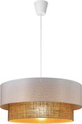 Závesný luster BORHO na lanku 1xE27/60W/230V pr. 50 cm biela/juta