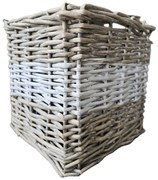 Hnedé antik hranaté ratanové tienidlo - 25*25*25 cm / E27