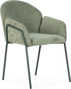 Zelené čalúnené jedálenské kreslá v súprave 2 ks Aslin – MOME