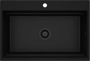 Deante Magnetic, 1-komorový granitový drez 760x520x220mm, čierna matná, DEA-ZRM_N10B