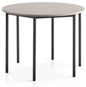 Stôl BORÅS PLUS, Ø1200x900 mm, laminát - jaseň, antracit