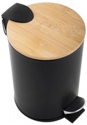 Erga Vini, odpadkový kôš guľatý 3l z nerezovej ocele, čierna-hnedá, ERG-YKA-CH.VINI-BLK