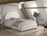 Dizajnová posteľ s úložným priestorom Moon biela buklé 140x200cm