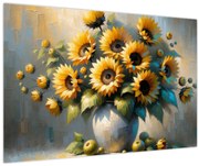 Obraz – Váza so slnečnicami (90x60 cm)