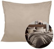 SATÉNOVÁ OBLIEČKA NA VANKÚŠ 50X60 CM TMAVOBÉŽOVÁ