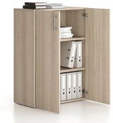 Kancelárska skriňa nízka SOLID, 800 x 400 x 1080 mm, dub prírodný