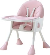 Stolička na kŕmenie KDK03 4v1 ružová + košík a kolieska ZDARMA