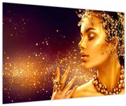 Obraz - Zlatý makeup (90x60 cm)