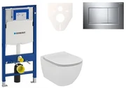 Cenovo zvýhodnený závesný WC set Geberit do ľahkých stien / predstenová montáž + WC Ideal Standard Tesi 111.300.00.5NF6