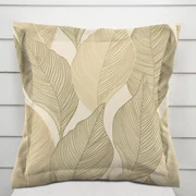 Biante Zamatová obliečka na vankúš s lemom Tamara TMR-046 Prírodné popínavé listy na krémovom 30 x 50 cm