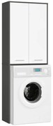 Kúpeľňová skrinka nad práčku FIN 2D sivá / biela