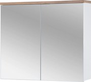 Comad Zrkadlová skrinka bez osvetlenia Bali White 80 biela/dub wotan