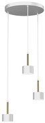 Závesné svietidlo Arena, 3x biele kovové tienidlo, w/g, o