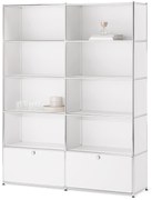 Regál »CN3« s 2 výklopnými dvierkami, biely