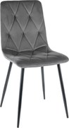 SI Stolička Tom Velvet sivý