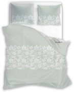 Bavlněné saténové povlečení Piano 005 140x200 cm + 70x90 cm šedé