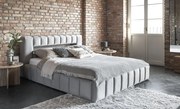 Manželská posteľ 180 cm Luxa (svetlosivá) (s roštom, úl. priestorom a LED). Akcia -20%. Vlastná spoľahlivá doprava až k Vám domov. 1041575