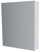Mereo, Mereo Kúpeľňová zrkadlová skrinka 60 cm, galerka, 2 x dvierka, Multidecor, White Loft Pine, MER-CN798G62WLP1