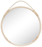 Nástenné zrkadlo s ratanovým rámom ø 50 cm Malo – House Nordic