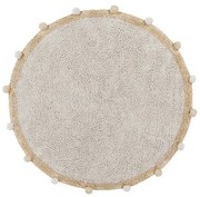 Béžový prateľný ručne tkaný bavlnený detský koberec ø120 cm Bubbly Honey – Lorena Canals