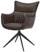 Moderná stolička z umelej kože s otočnou funkciou Valence hnedá