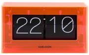 Karlsson 5976OR dizajnové nástenné/stolné preklápacie hodiny oranžová, 21 cm