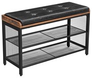 Skrinka na topánky s dreveným sedákom LOFT