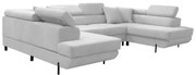 Rohová sedacia súprava - U s funkciou spania, vlnové pružiny SAMSUN Biela