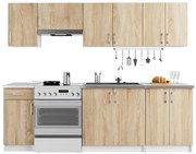 Kuchynská linka LIMA 2.4 m biela / dub sonoma