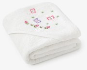 Goldea detská froté osuška s kapucňou - motýliky na bielej 100 x 100 cm