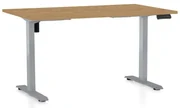 Výškovo nastaviteľný stôl OfficeTech B, 120 x 80 cm, sivá podnož, dub kamenný