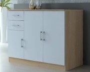 Komoda 3-dverová Universal, dub sonoma/biela%