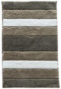 Kúpeľňový koberček 50x80cm, šedé a béžové pruhy