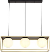 Toolight Toolight, stropné svietidlo 44x13x15,5 cm 3xG9 APP1164-3CP, čierna-zlatá, OSW-14017