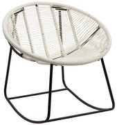 Bielo-čierne kovové hojdacie kreslo s výpletom Pam White - 56*65*67 cm