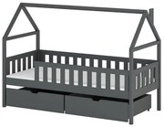 Posteľ Domček Domi 90x200 grafit