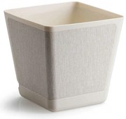 PLASTOVÝ KVETINÁČ PILEA TX 30X30 CM KRÉMOVÁ