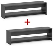 Šatníková lavica s policou na topánky 1+1 ZADARMO, zosilnená, 1500 mm, grafit