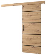 Posuvné dvere 90 cm Sharlene IV (dub artisan + dub artisan + čierna). Vlastná spoľahlivá doprava až k Vám domov. 1043732