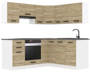 Kuchynská linka Belini Premium Full Version 380 cm dub sonoma s pracovnou doskou SARAH