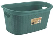STEFANPLAST Kôš na bielizeň 35 l, 58 × 38 × 28 cm, zelenošedý