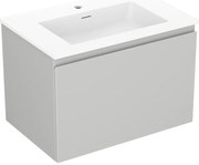 Mexen Orio, kúpeľňová skrinka 70 cm s umývadlom Otis, 1 zásuvka, šedá matná/biela matná, 91A10-07047-1-BF62-W18M01