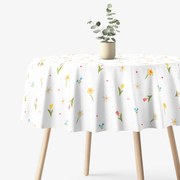 Goldea okrúhly obrus 100% bavlnené plátno - rozkvitnutá záhrada Ø 100 cm