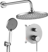 Rea Lungo Stripe, podomietková sprchová súprava + BOX, brúsená oceľ, REA-P9493