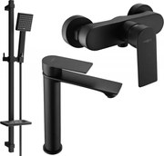 Mexen Royo DQ45 sprchová súprava, čierna - 72214DQ45-70