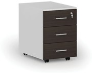 Kancelársky mobilný kontajner PRIMO WHITE, 3 zásuvky, biela/wenge