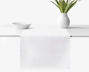 Goldea sviatočný behúň na stôl teflónový - biely s lesklými obdĺžnikmi 20x120 cm