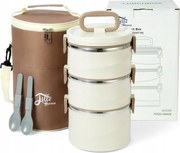 LilleHome Termonádoba nerezová oceľ 2,6L 3-úrovňová Lunchbox
